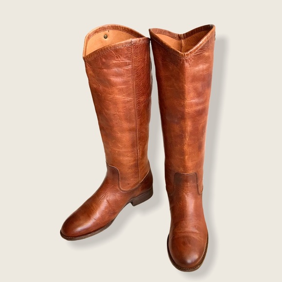 Frye Melissa Button 2 Cognac Leather Tall Boots - Picture 6 of 15